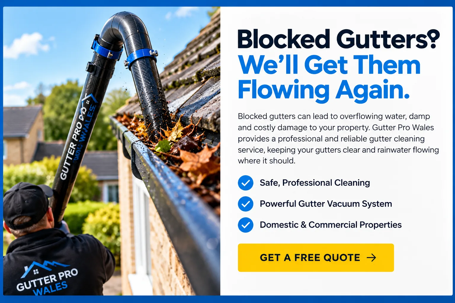 Professional gutter cleaning service in West Wales